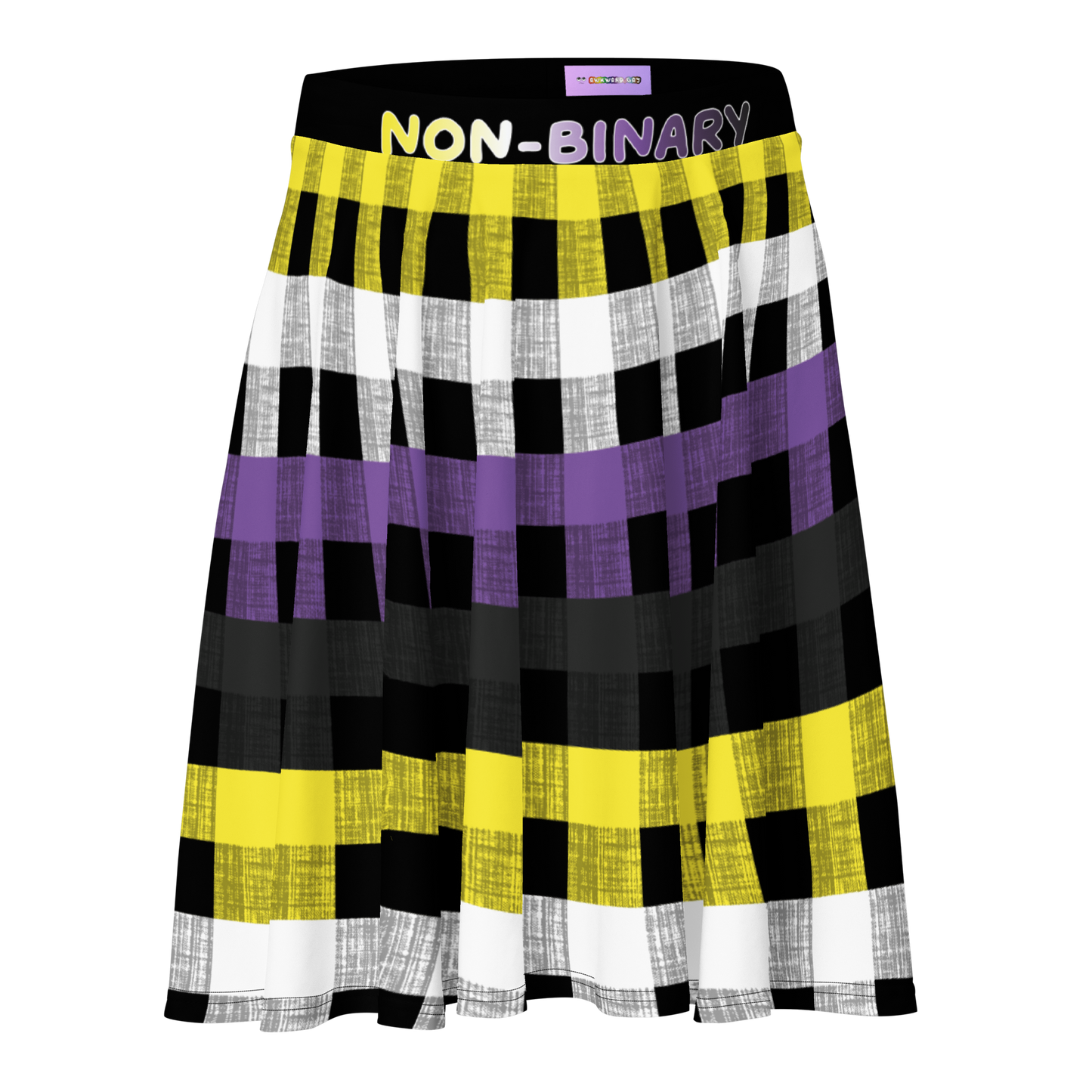 Enby Flannel Skater Skirt - NON-BINARY