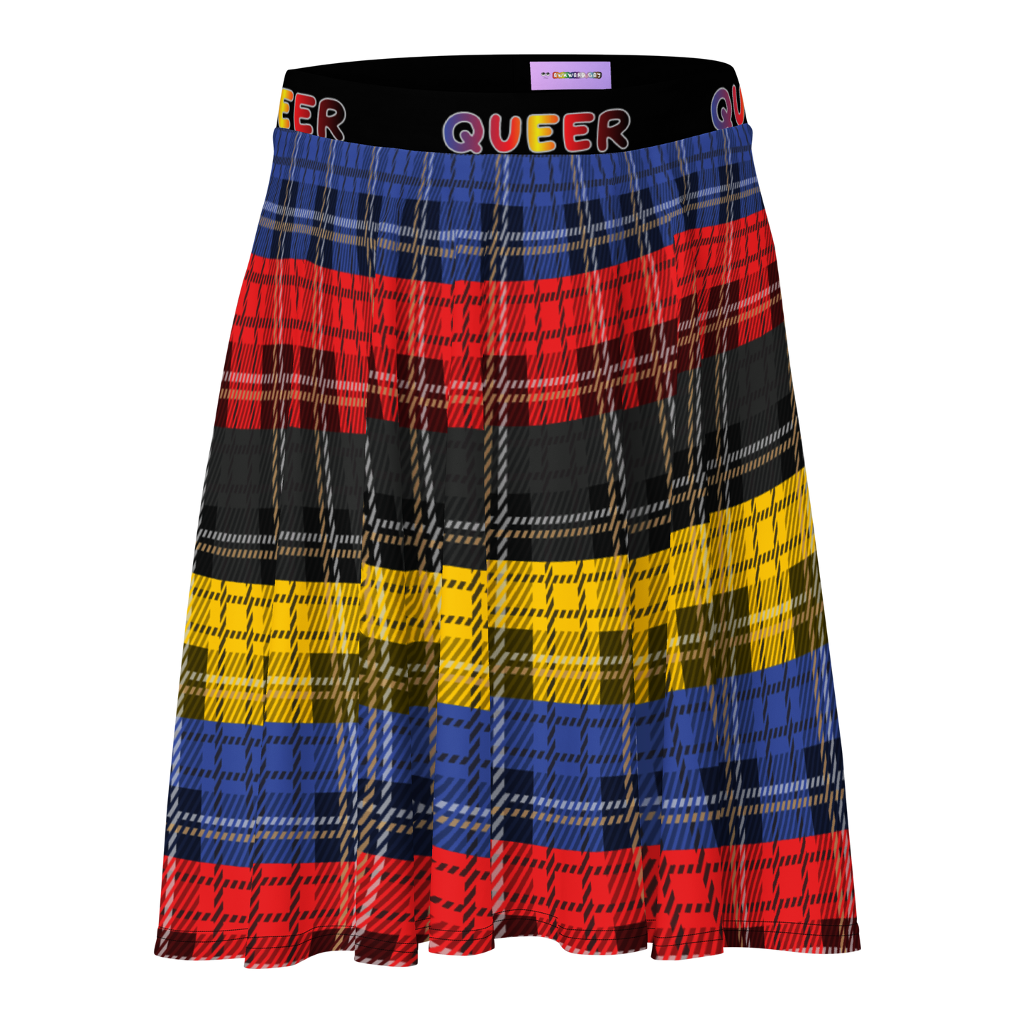 Poly Plaid Skater Skirt - QUEER