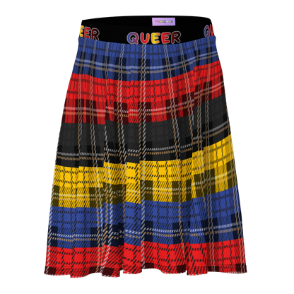 Poly Plaid Skater Skirt - QUEER