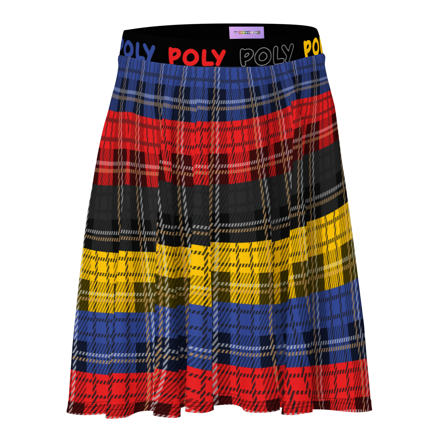 Poly Plaid Skater Skirt - POLY