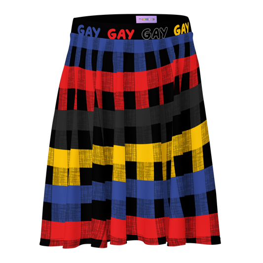 Poly Flannel Skater Skirt - GAY