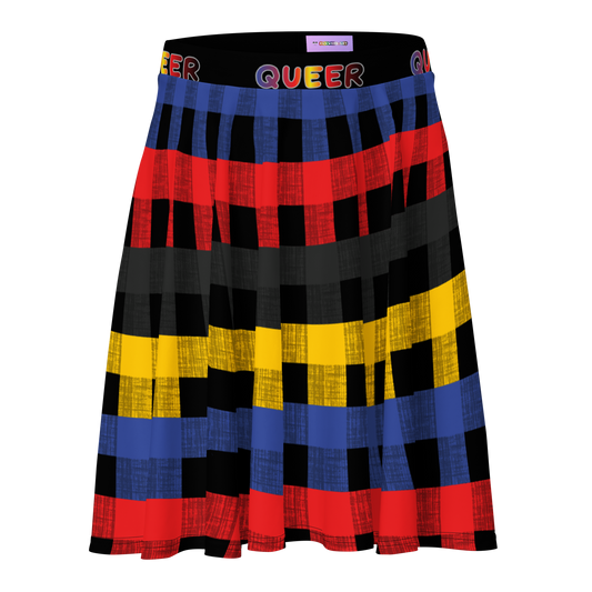 Poly Flannel Skater Skirt - QUEER