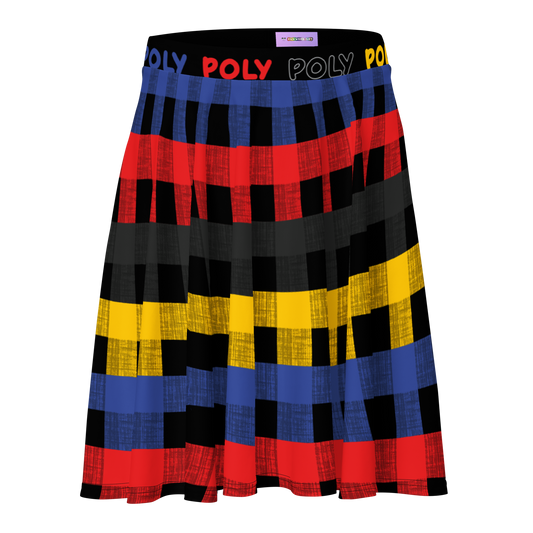 Poly Flannel Skater Skirt - POLY