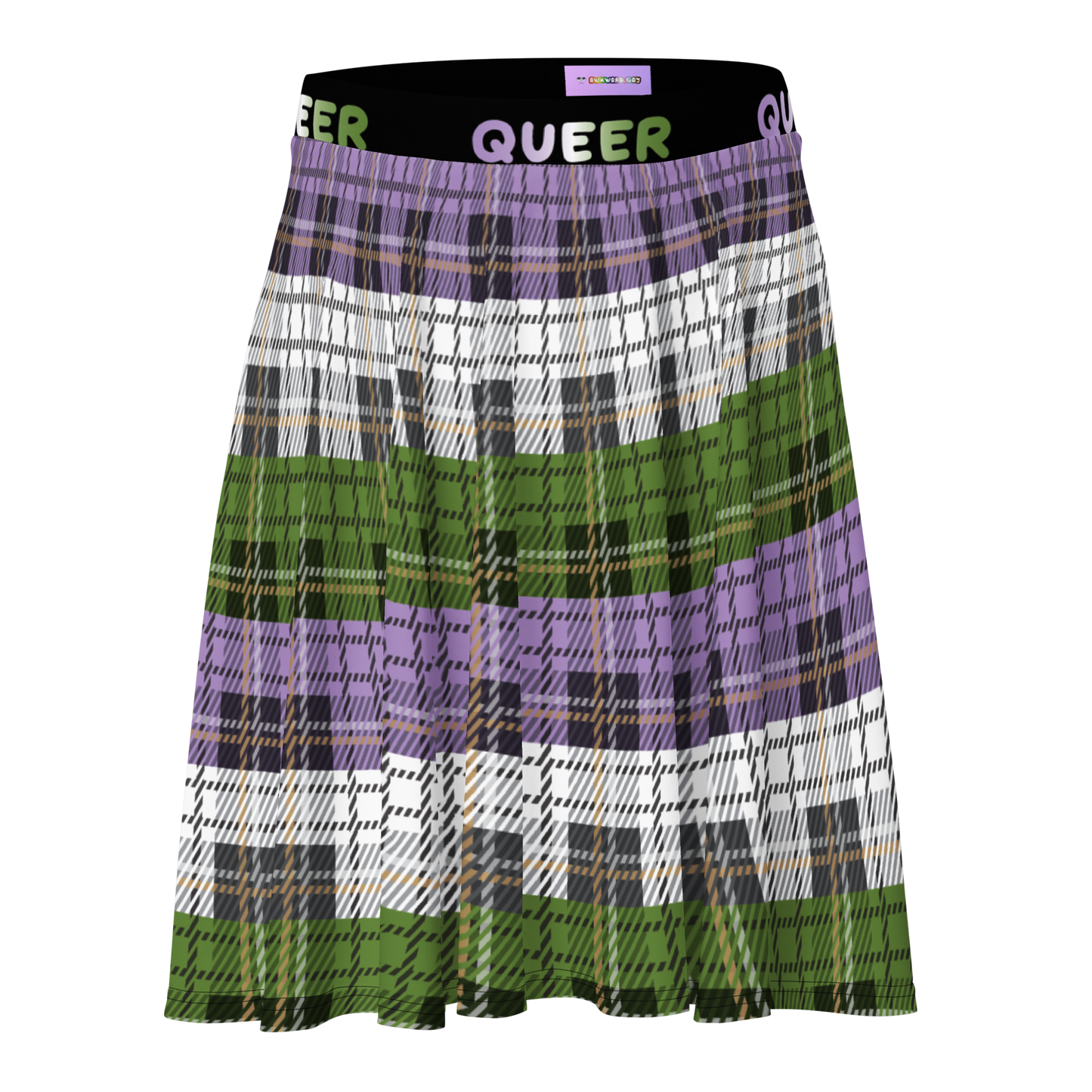 Genderqueer Plaid Skater Skirt - QUEER