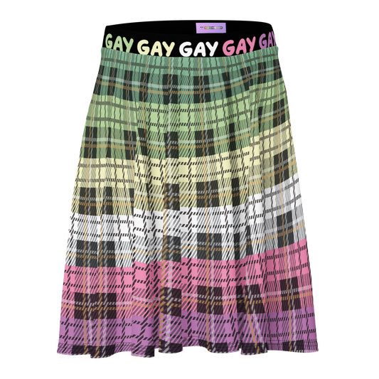 Genderfae Plaid Skater Skirt - GAY