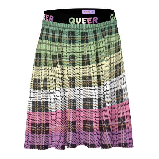 Genderfae Plaid Skater Skirt - QUEER