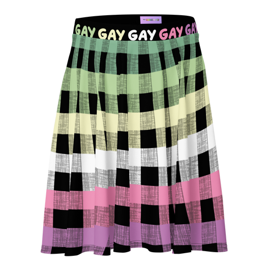 Genderfae Flannel Skater Skirt - GAY