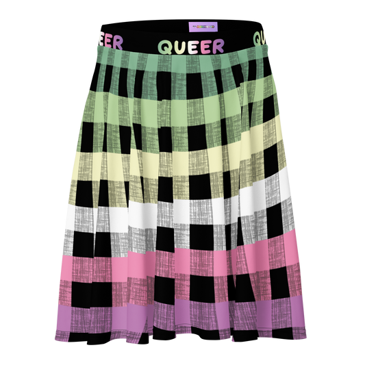 Genderfae Flannel Skater Skirt - QUEER