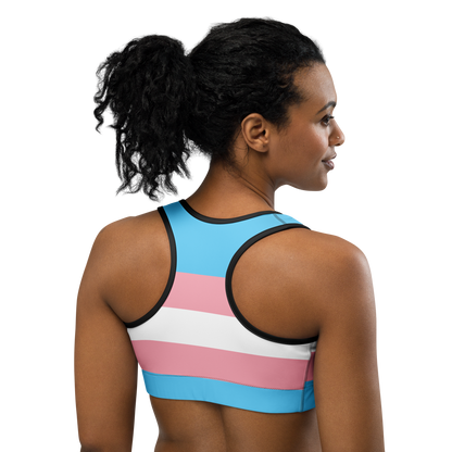 Trans Pride Flag Sports bra