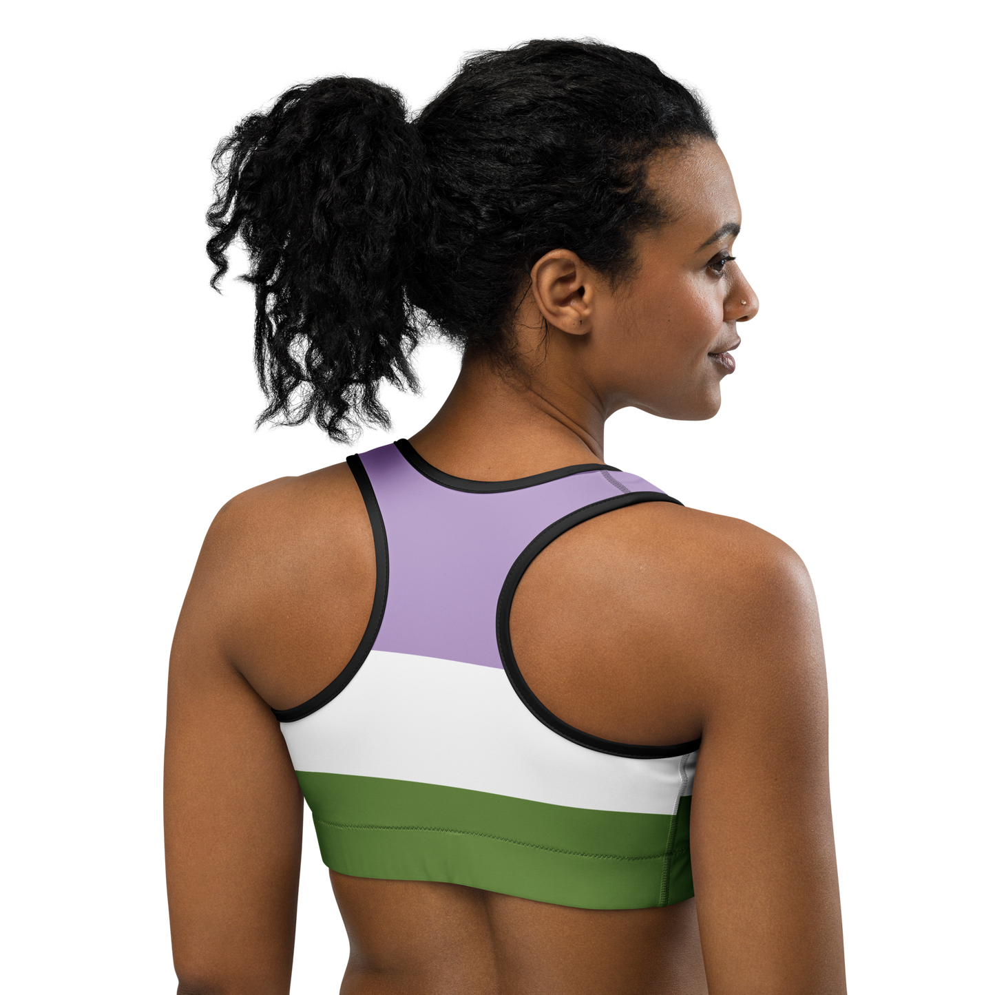 Genderqueer Pride Flag Sports bra