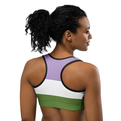 Genderqueer Pride Flag Sports bra