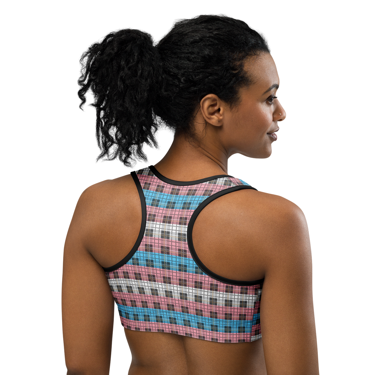 Trans Plaid Sports bra