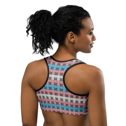 Trans Plaid Sports bra