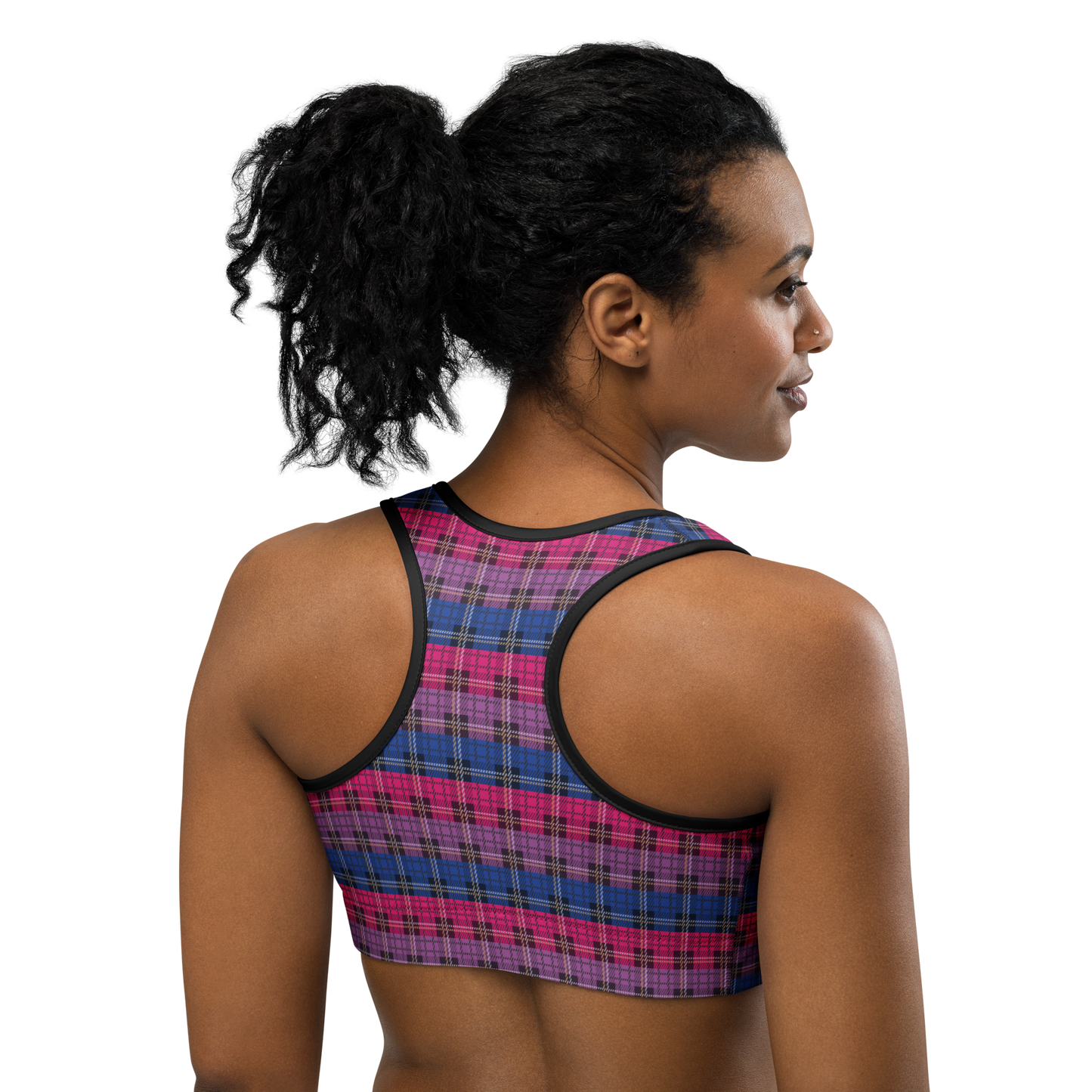 Bi Plaid Sports bra