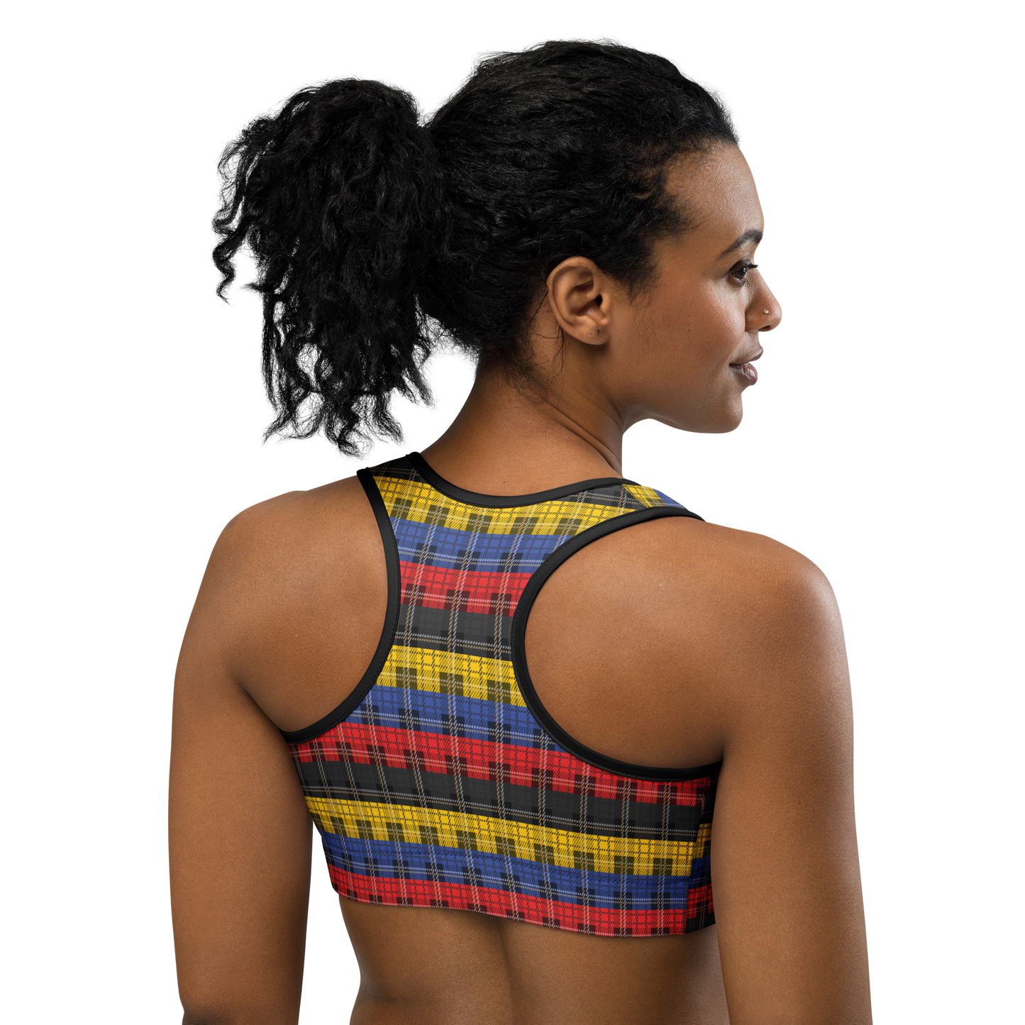 Poly Plaid Sports bra