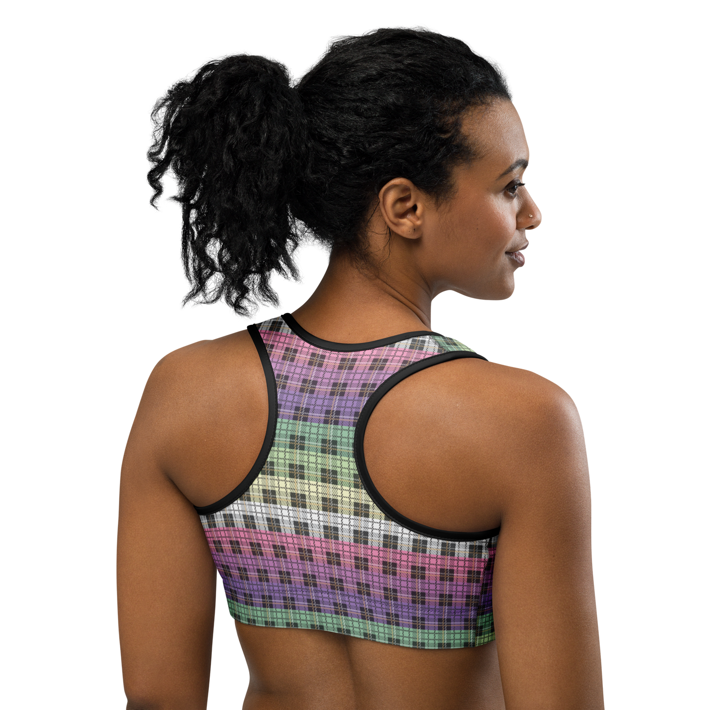 Genderfae Plaid Sports bra