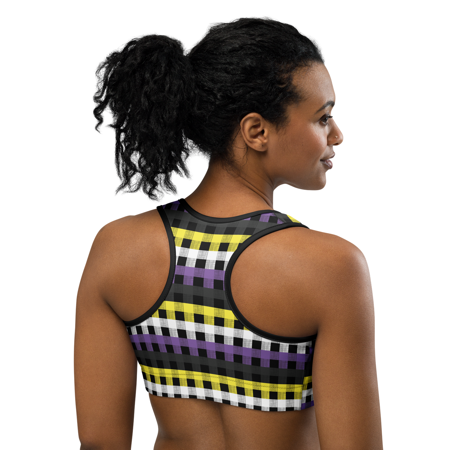 Enby Flannel Sports bra