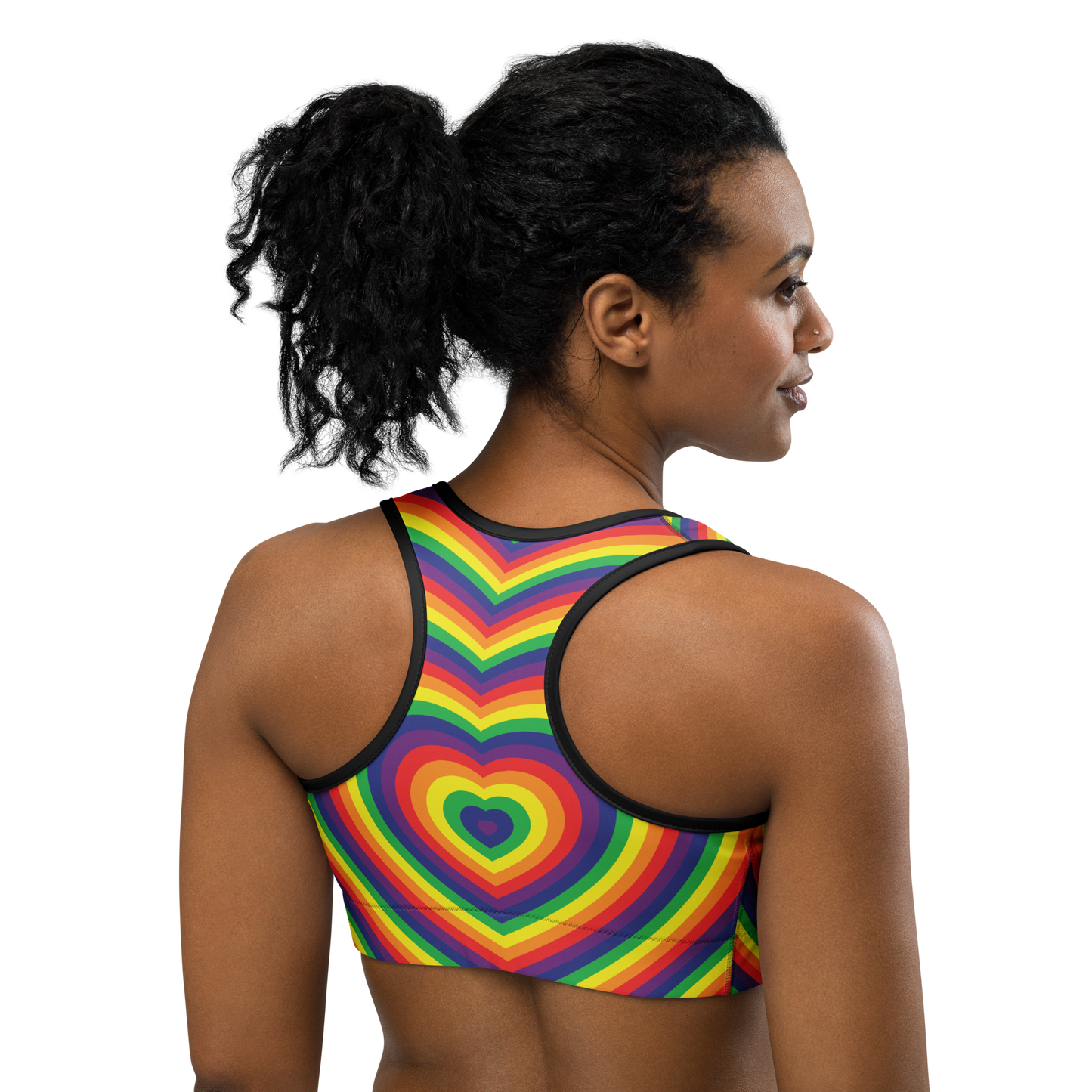 Rainbow Hearts Sports bra