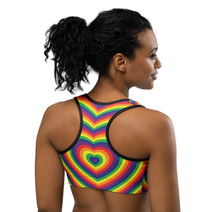 Rainbow Hearts Sports bra