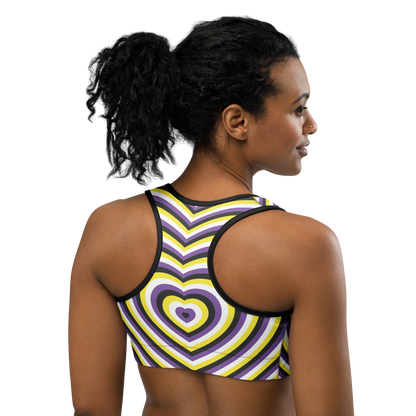 Enby Hearts Sports bra