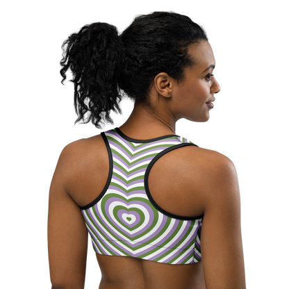 Genderqueer Hearts Sports bra