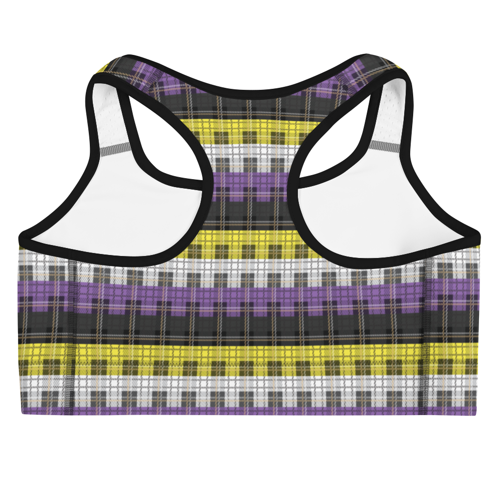 Enby Plaid Sports bra