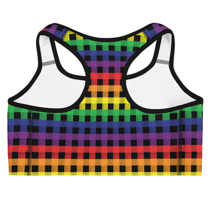 Rainbow Flannel Sports bra