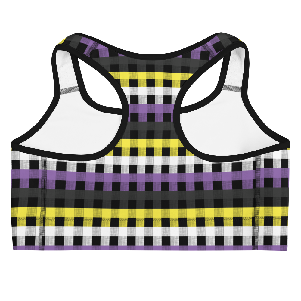 Enby Flannel Sports bra