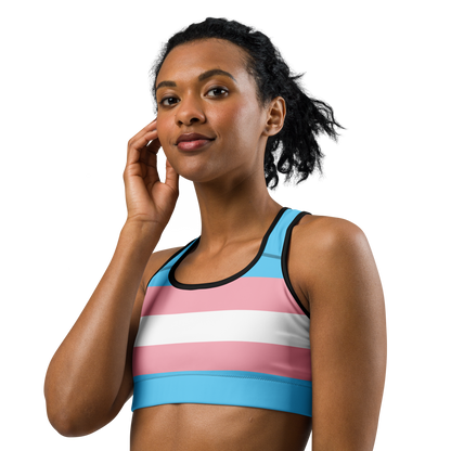 Trans Pride Flag Sports bra