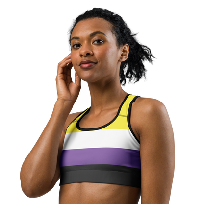 Enby Pride Flag Sports bra