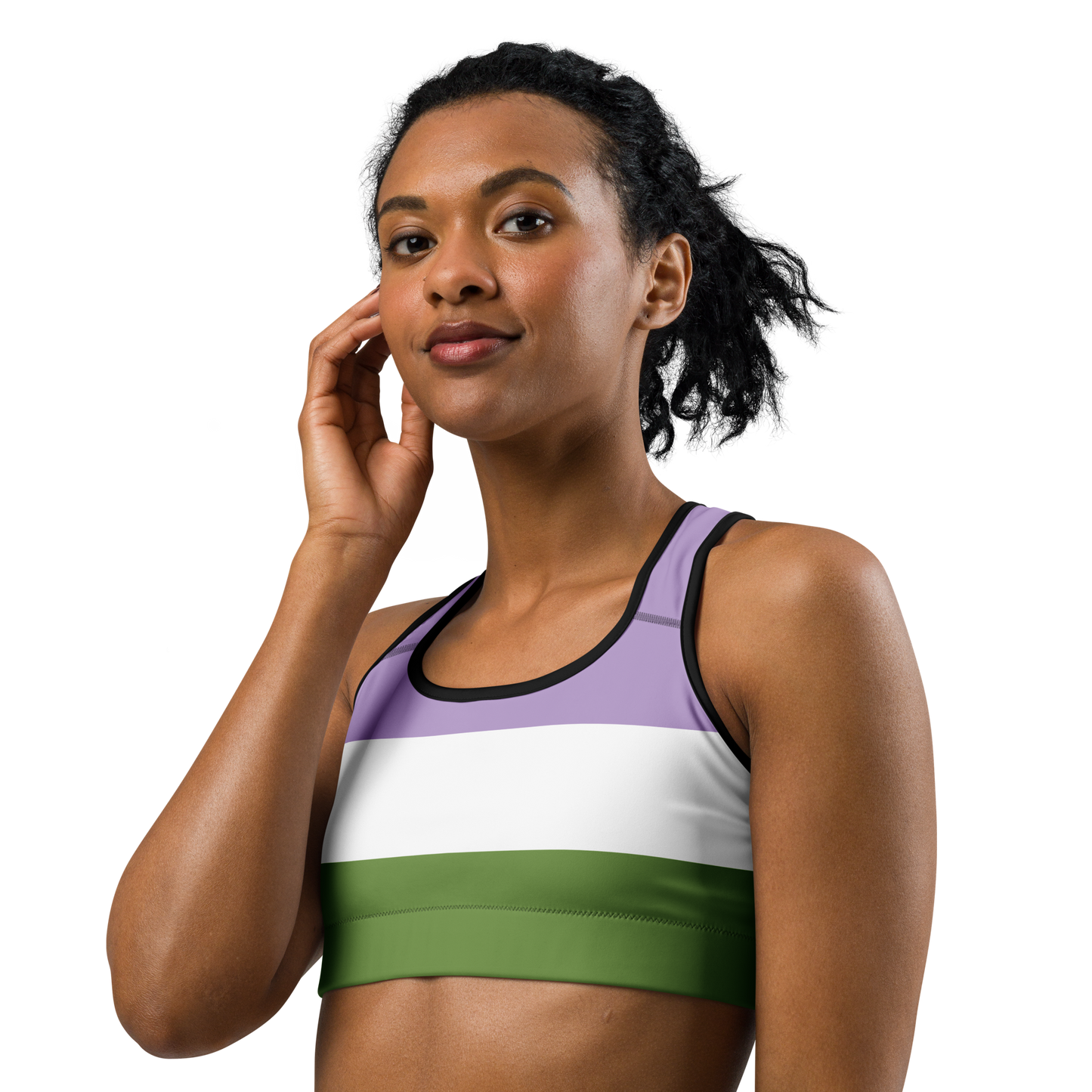 Genderqueer Pride Flag Sports bra