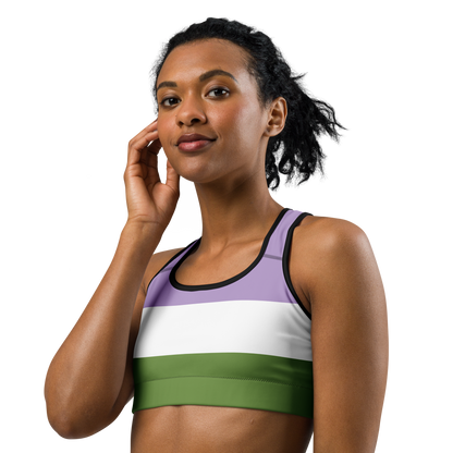 Genderqueer Pride Flag Sports bra