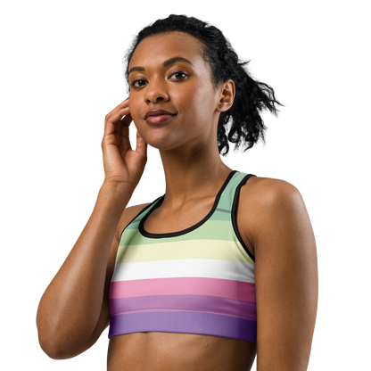 Genderfae Pride Flag Sports bra