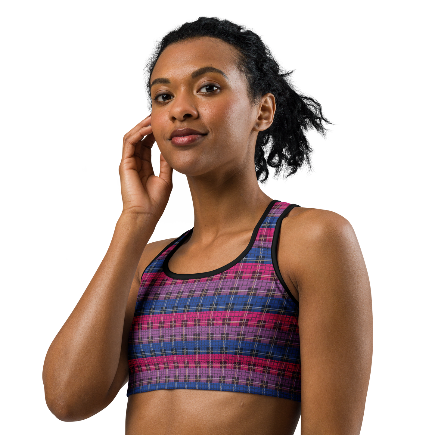 Bi Plaid Sports bra