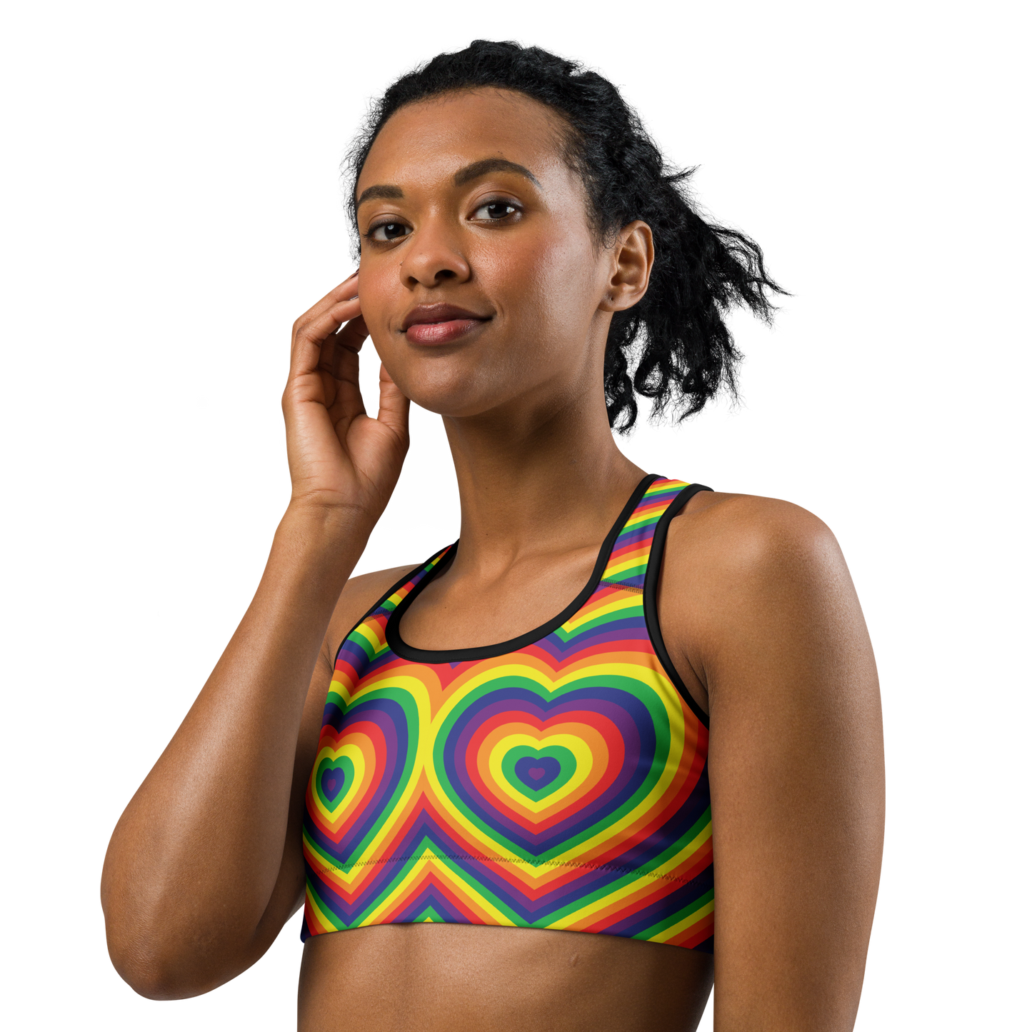 Rainbow Hearts Sports bra