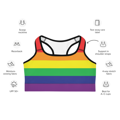 Rainbow Pride Flag Sports bra