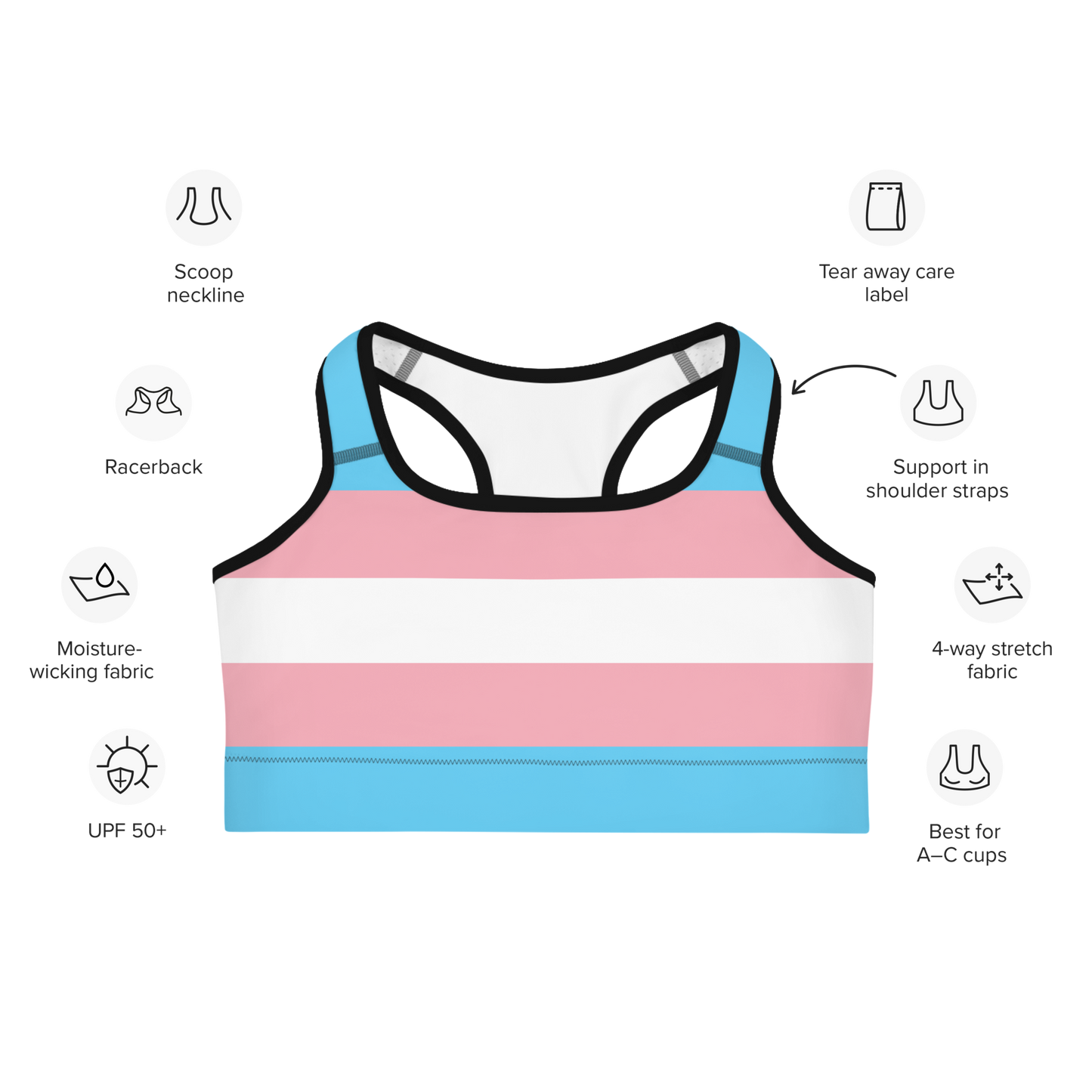 Trans Pride Flag Sports bra