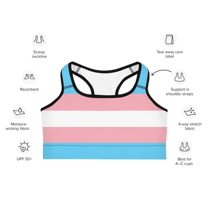 Trans Pride Flag Sports bra