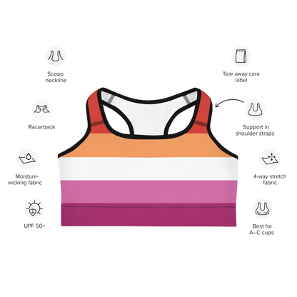 Lesbian Pride Flag Sports bra