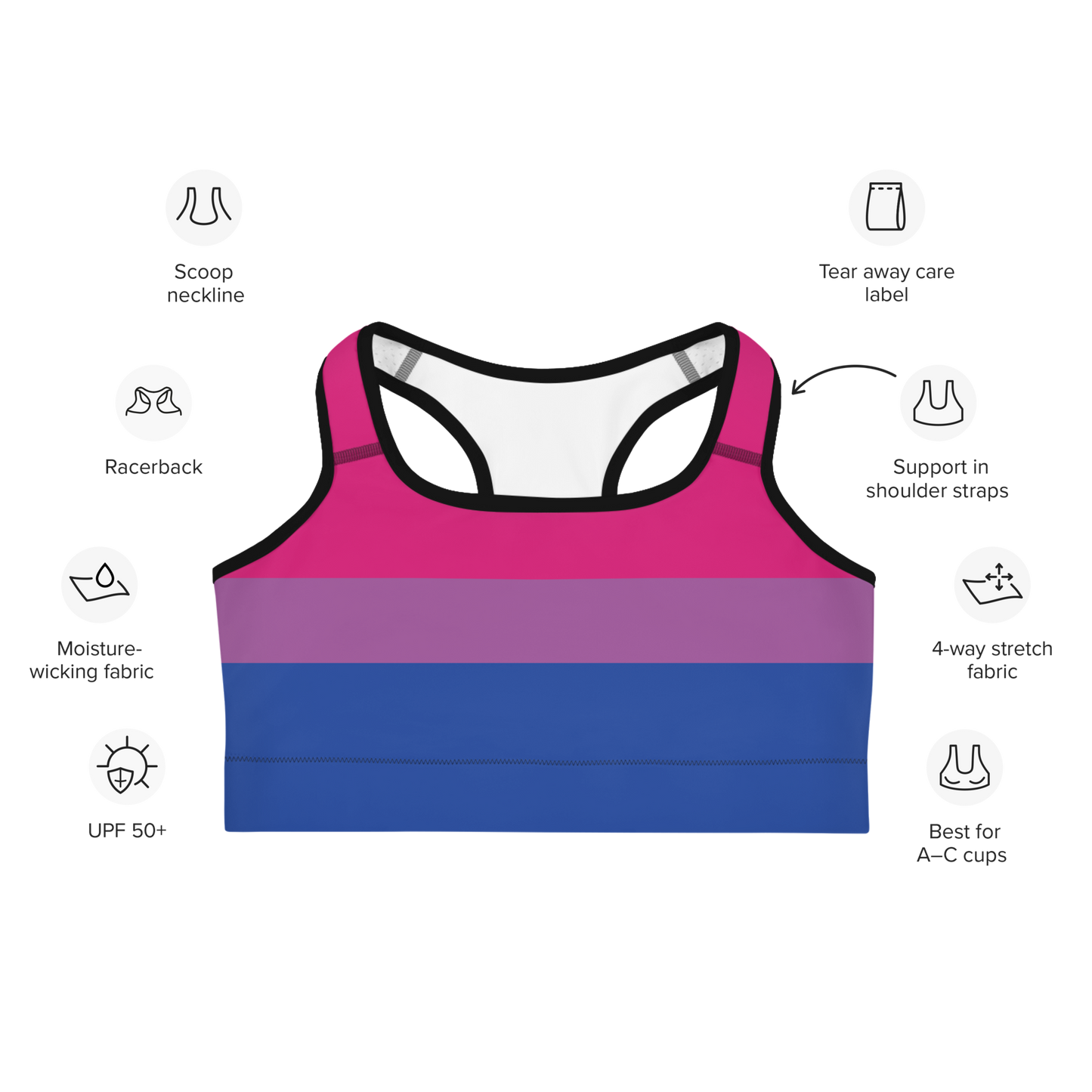 Bi Pride Flag Sports bra