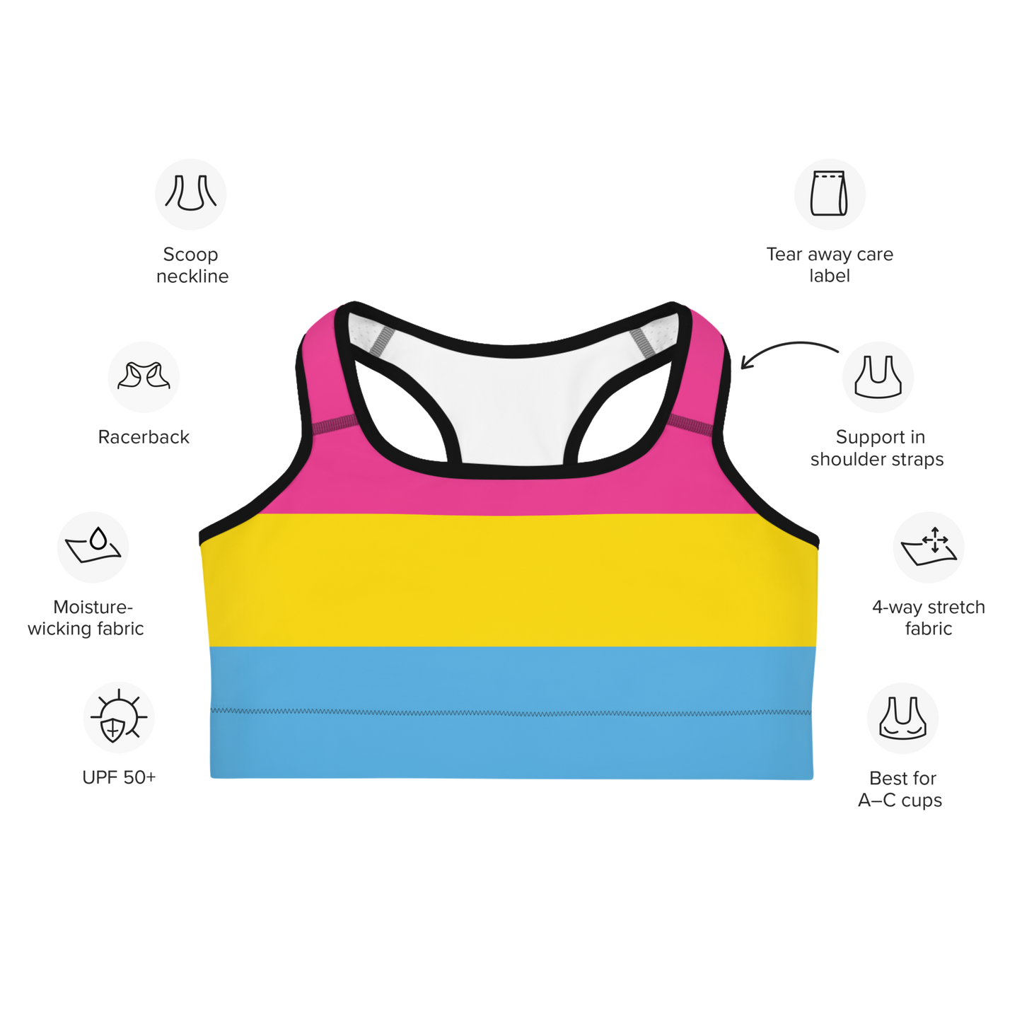 Pan Pride Flag Sports bra