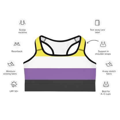 Enby Pride Flag Sports bra