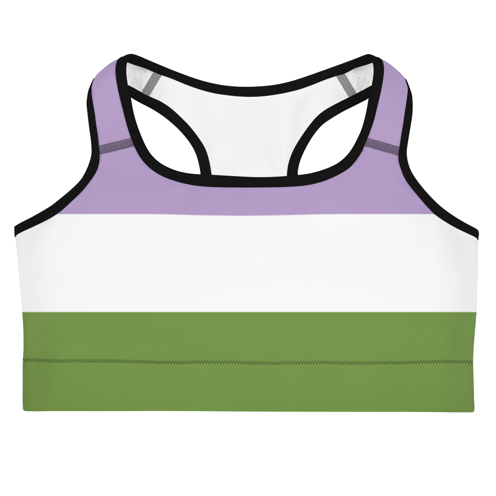 Genderqueer Pride Flag Sports bra