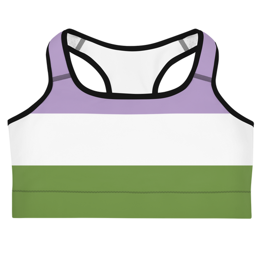 Genderqueer Pride Flag Sports bra