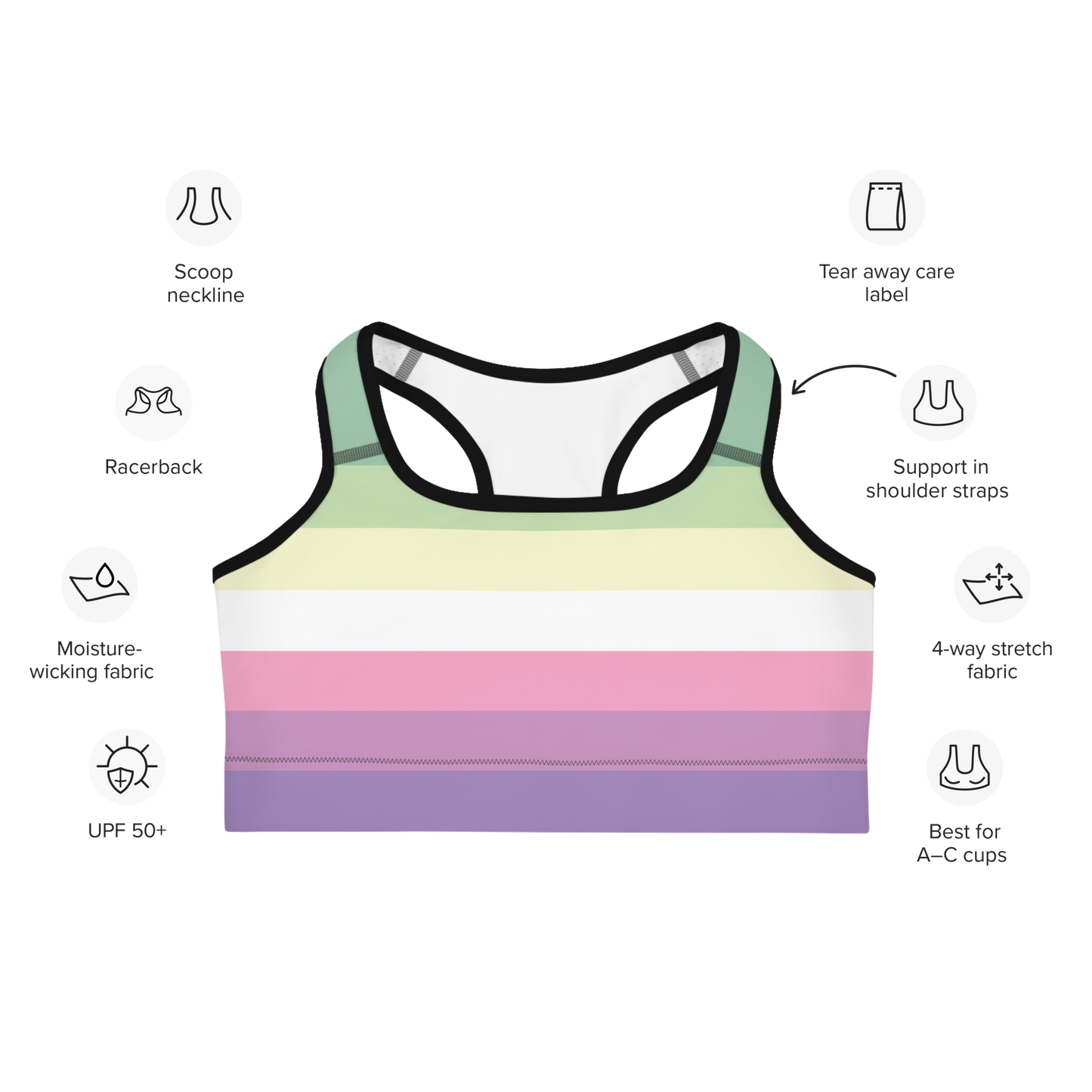 Genderfae Pride Flag Sports bra