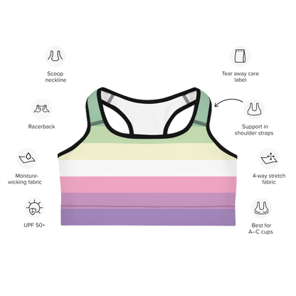 Genderfae Pride Flag Sports bra