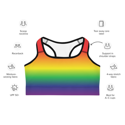 Rainbow Pride Gradient Sports bra