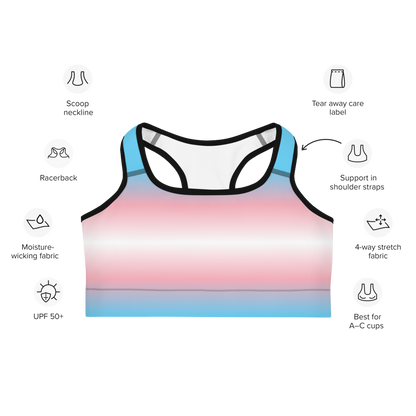 Trans Pride Gradient Sports bra