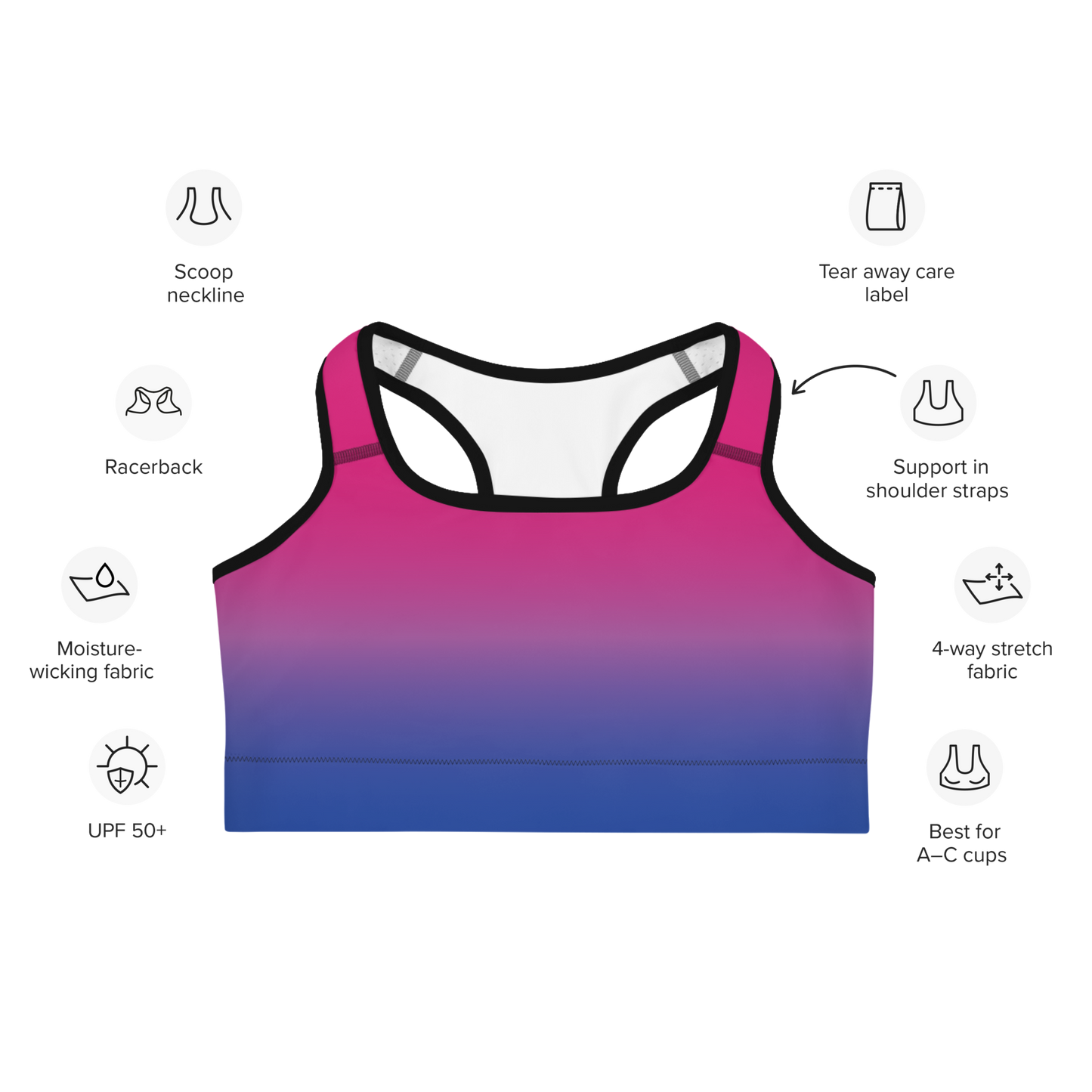 Bi Pride Gradient Sports bra