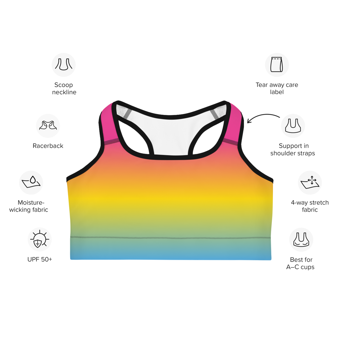 Pan Pride Gradient Sports bra